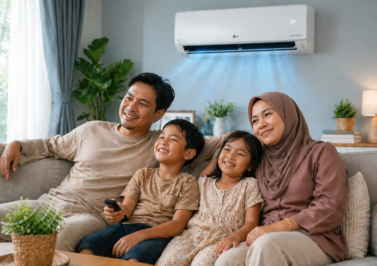 Selepas — bilik sejuk selesa